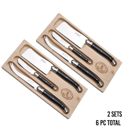 Laguiole Hand Made French Cheese Set in Tray 3pc Vintage