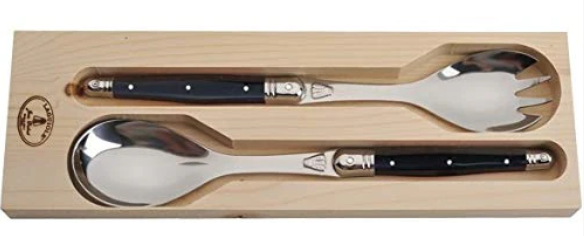 Laguiole Flatware, Jean Dubost Salad Servers in a Tray 2-pc