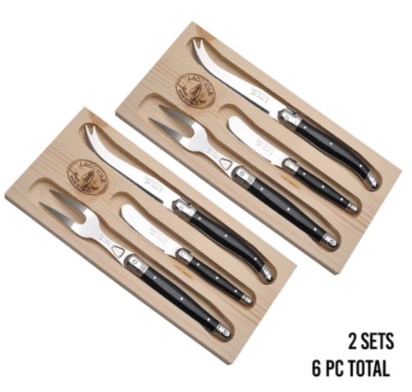 Laguiole Stainless Steel Flatware - 'Cheese Set' or 'Cheese and Wine Bundle'