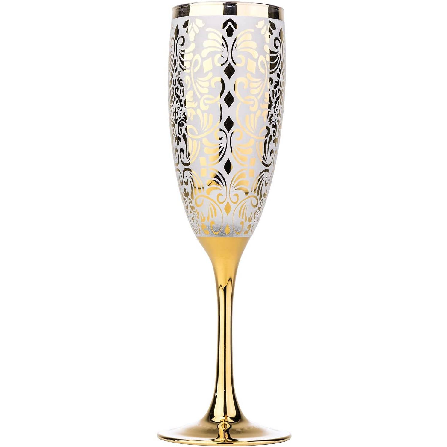 Glasstar Liberty Gold Engraved Champaign Flutes (Set of 6)