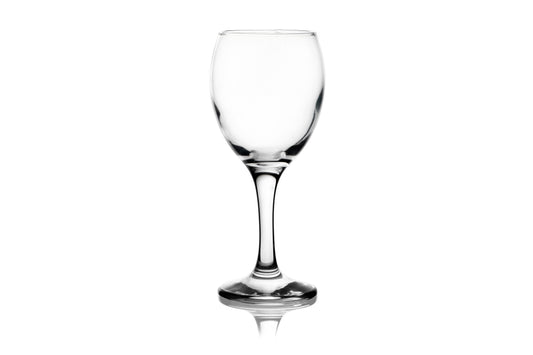 Empire Stemmed Wine Glasses 8.25 Oz, Modern Crystal Clear Goblets Set of (6)