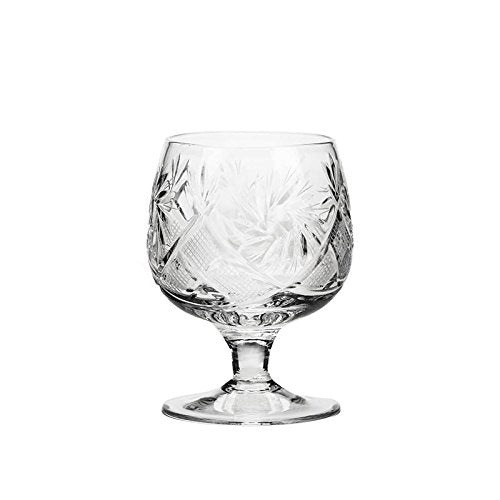 Set of 6  Vintage Cut Crystal Shot Glasses on Short Stem, Tequila/Vodka 1.5 oz