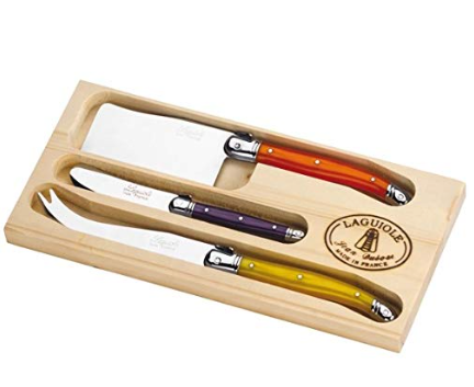 Laguiole Hand Made French Cheese Set in Tray 3pc Vintage