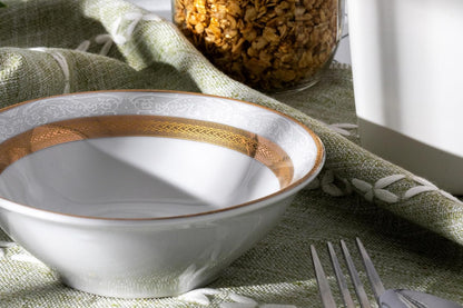 Porcelain Bowl Set 4 Piece - 8 oz - Luxurious Small Bowls for Fruit, Soup, Cereal, Snacks - For Wedding Registry and Apartment Essentials - Durable Bowls