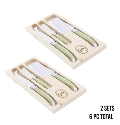 Laguiole Hand Made French Cheese Set in Tray 3pc Vintage