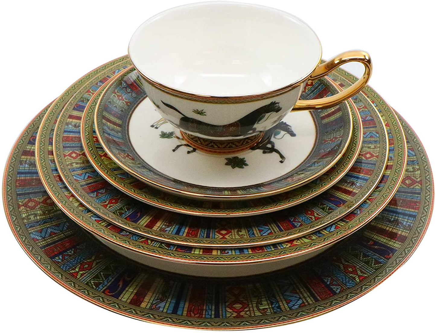 Royalty Porcelain 58 Pc Luxury Banquet Dinner Set, Premium Bone China