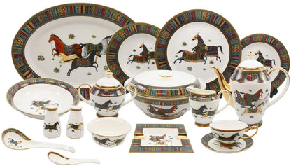 Royalty Porcelain 58 Pc Luxury Banquet Dinner Set, Premium Bone China