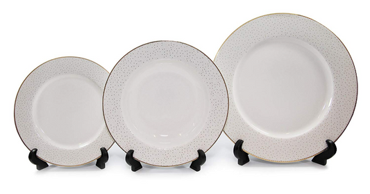 Royalty Porcelain 20-pc Dinnerware Set, 24K Gold-Plated Fine Porcelain, Premium Dinnerware Service for 4