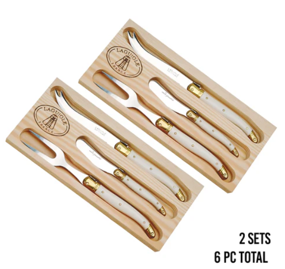 Laguiole Stainless Steel Flatware - 'Cheese Set' or 'Cheese and Wine Bundle'