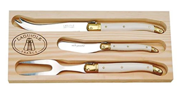 Laguiole Stainless Steel Flatware - 'Cheese Set' or 'Cheese and Wine Bundle'