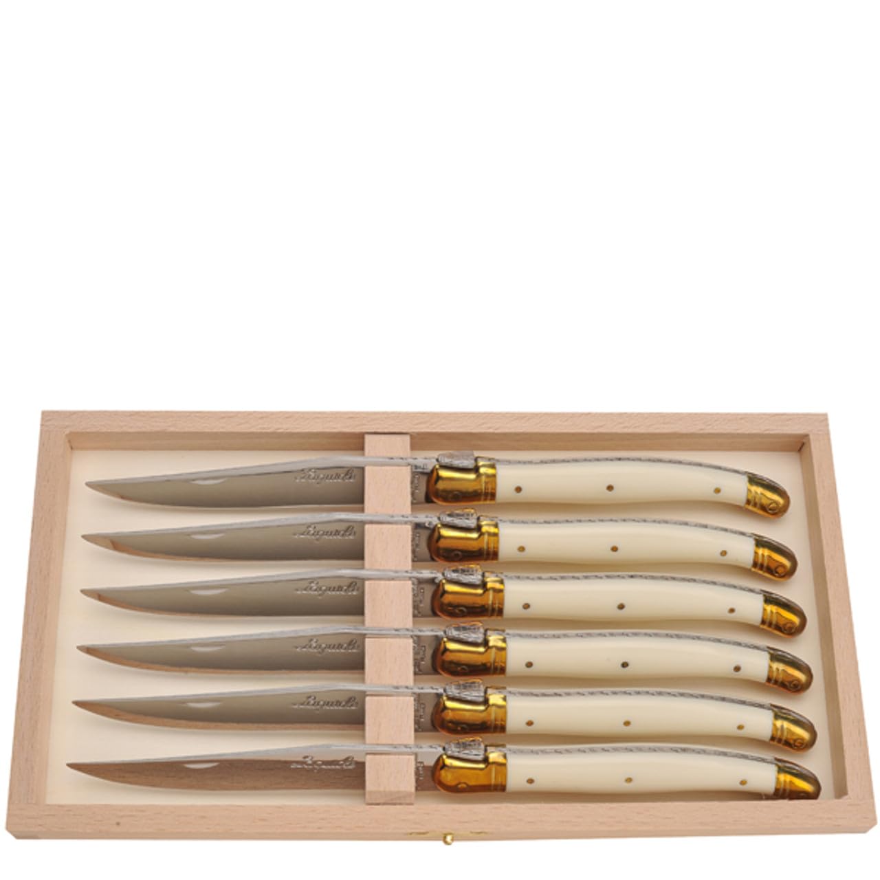 GIFTS PLAZA Steak Knives - 6 Piece, Stainless Steel Cutlery Set in a Tray - Rust Resistant and Ideal Addition to Home and Kitchen - For Everyday Use