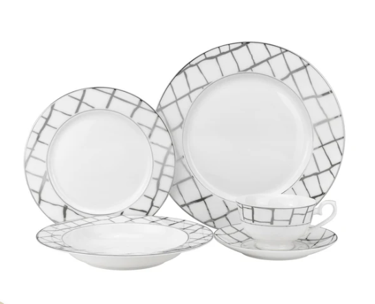 Royalty Porcelain 5-piece set displayed in product packaging box