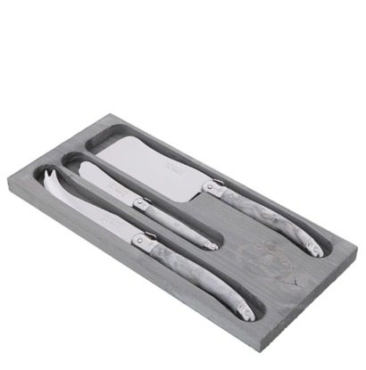 Laguiole Hand Made French Cheese Set in Tray 3pc Vintage