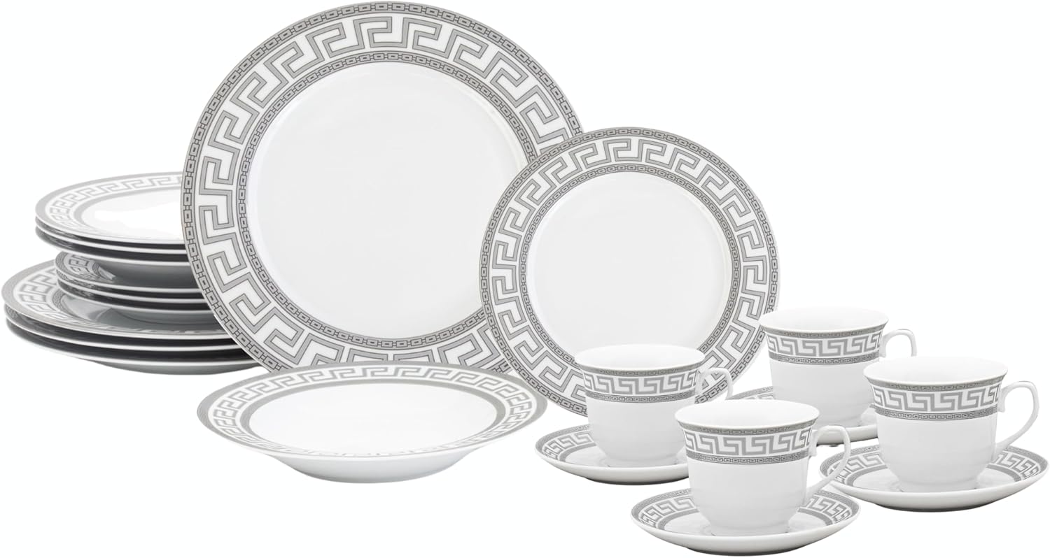 Dinnerware Set Service for 4 - 20 Piece Dishes Set for 4 - Luxurious Plates and Bowls, Dish Set, Ceramic Bowl - Kitchen Starter Sets for Apartment and Home