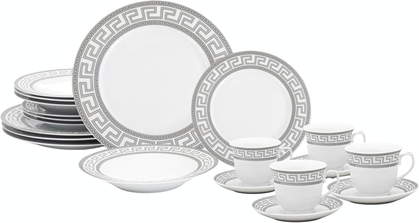 Dinnerware Set Service for 4 - 20 Piece Dishes Set for 4 - Luxurious Plates and Bowls, Dish Set, Ceramic Bowl - Kitchen Starter Sets for Apartment and Home