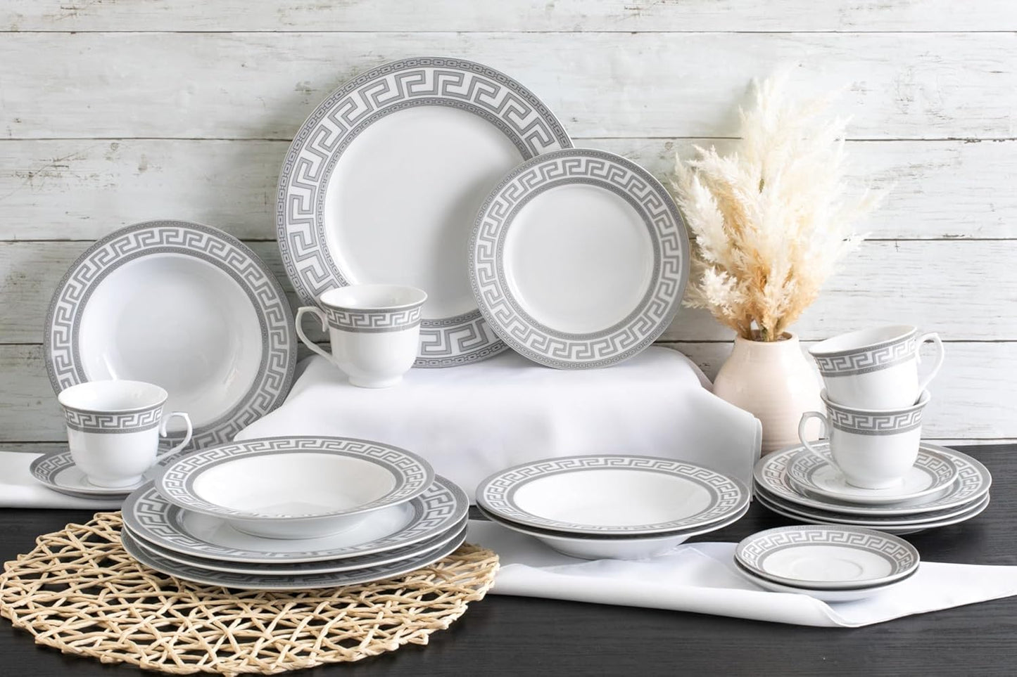 Dinnerware Set Service for 4 - 20 Piece Dishes Set for 4 - Luxurious Plates and Bowls, Dish Set, Ceramic Bowl - Kitchen Starter Sets for Apartment and Home