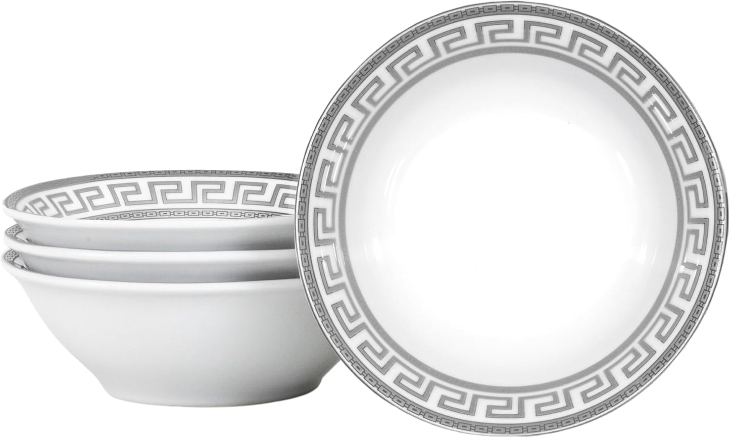 Porcelain Bowl Set 4 Piece - 8 oz - Luxurious Small Bowls for Fruit, Soup, Cereal, Snacks - For Wedding Registry and Apartment Essentials - Durable Bowls