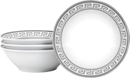Porcelain Bowl Set 4 Piece - 8 oz - Luxurious Small Bowls for Fruit, Soup, Cereal, Snacks - For Wedding Registry and Apartment Essentials - Durable Bowls