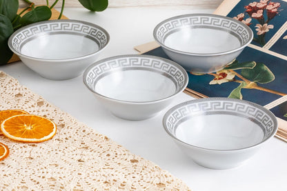 Porcelain Bowl Set 4 Piece - 8 oz - Luxurious Small Bowls for Fruit, Soup, Cereal, Snacks - For Wedding Registry and Apartment Essentials - Durable Bowls