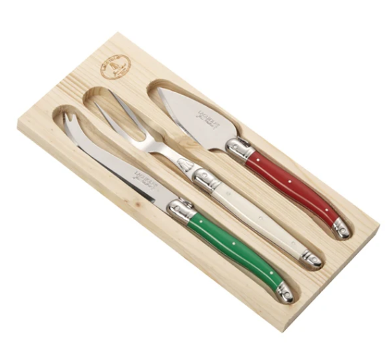 Laguiole Hand Made French 3pc Parmesan Cheese Set, Vintage