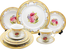 Royalty Porcelain 20-pc Dinnerware Set, 24K Gold-Plated Fine Porcelain, Premium Dinnerware Service for 4