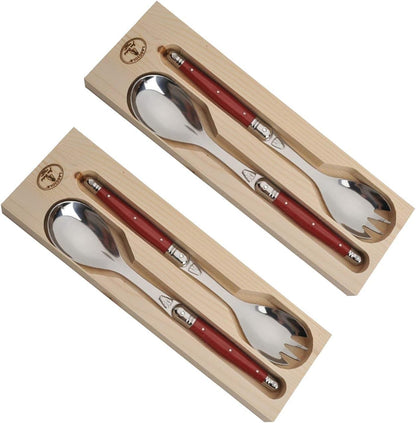 Laguiole Flatware, Jean Dubost Salad Servers in a Tray 2-pc