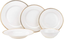 Royalty Porcelain 20-pc Dinnerware Set with Gold Rim, Bone China Porcelain