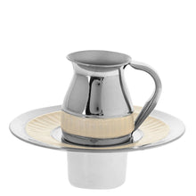 Judaica Stainless Steel Mayim Achronim Cup with Tray 5''