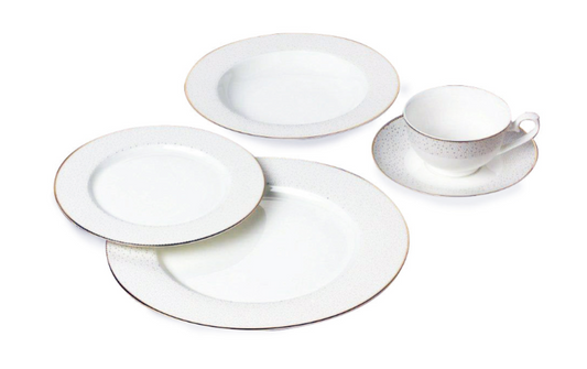 Royalty Porcelain 20-pc Dinner Set for 4, 24K Gold, Bone China