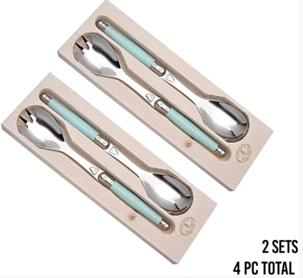 Laguiole Flatware, Jean Dubost Salad Servers in a Tray 2-pc