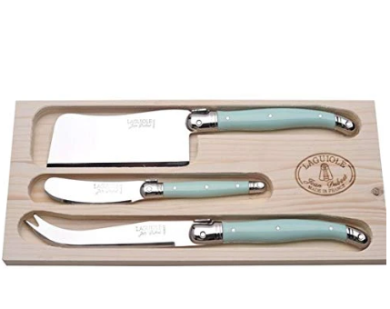 Laguiole Hand Made French Cheese Set in Tray 3pc Vintage