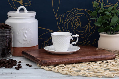 Royalty Porcelain 12-pc Tea set, 6 Cups, 6 Saucers, Bone China Porcelain