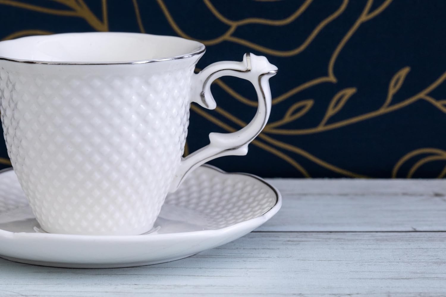 Royalty Porcelain 12-pc Tea set, 6 Cups, 6 Saucers, Bone China Porcelain