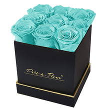 (D) Luxury Long Lasting Roses in a Black Box, Preserved Flowers 5.5'' (Blue)
