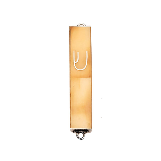 (D) Judaica Sterling Silver Mezuzah Case 3 Inch (Gold Shell)