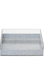 (D) Judaica Napkin Holder Lucite 8x8 inch For Table (Silver)