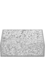 (D) Judaica Napkin Holder Flakes Lucite 8x8 inch (Silver)