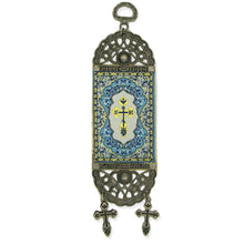(D) Rustic Metal Crosses Tapestry Icon Banner - 7"x2" - Unique Wall Art Decor for Home and Office (20 Tapestry Styles)