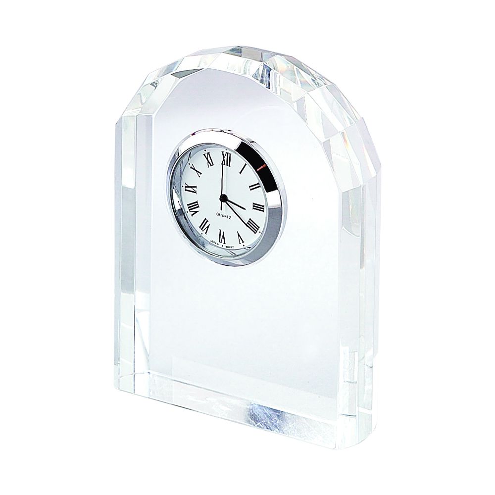 (D) Optic Crystal Arched Clock Table Clock 3.7