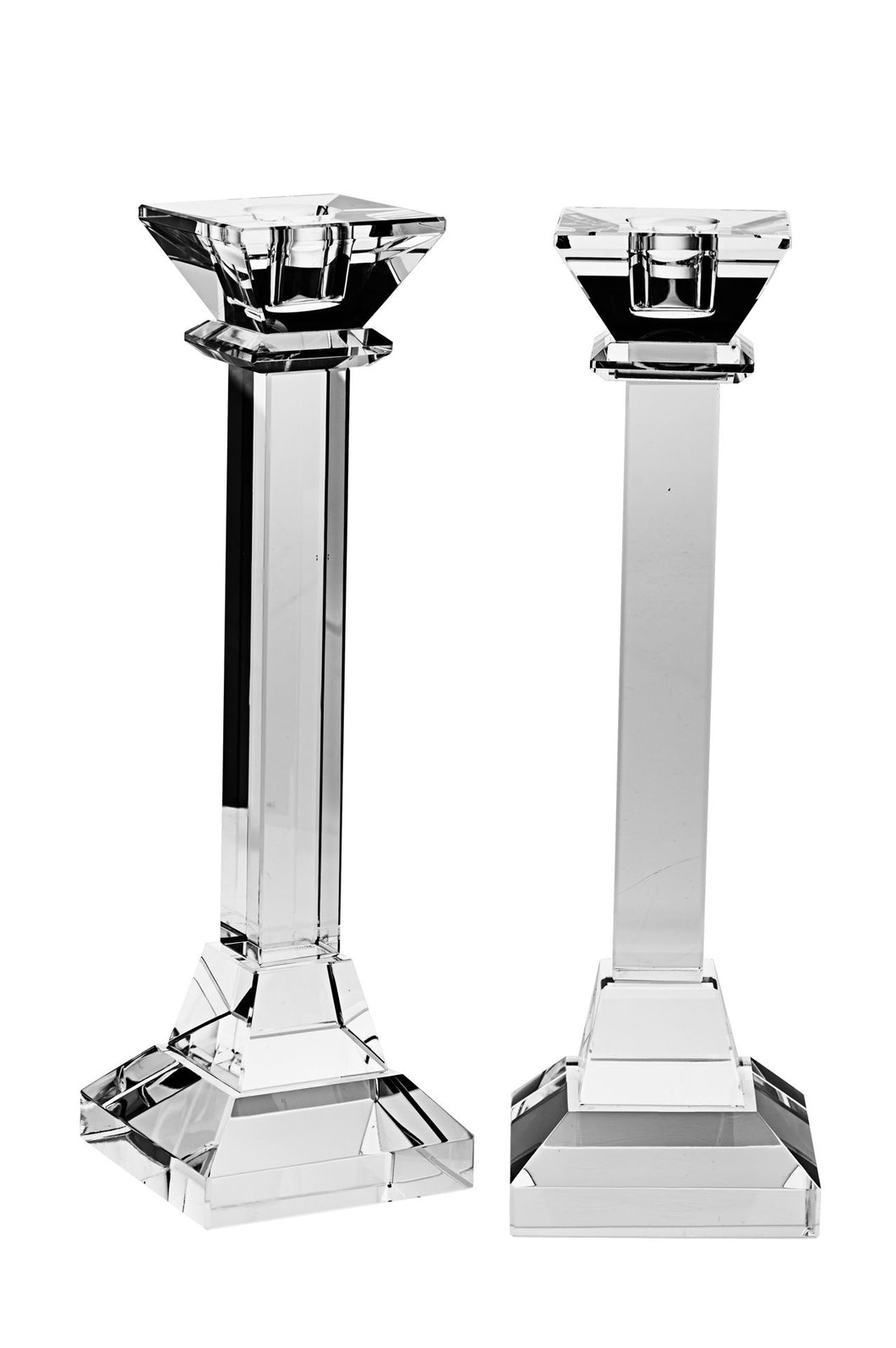 (D) Crystal Classick Candlestick Judaica Candle Holders 2 pc Jewish 10’’