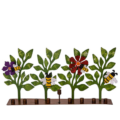 (D) Judaica Metal Menorah Chanukah Holiday Decor (Bee)