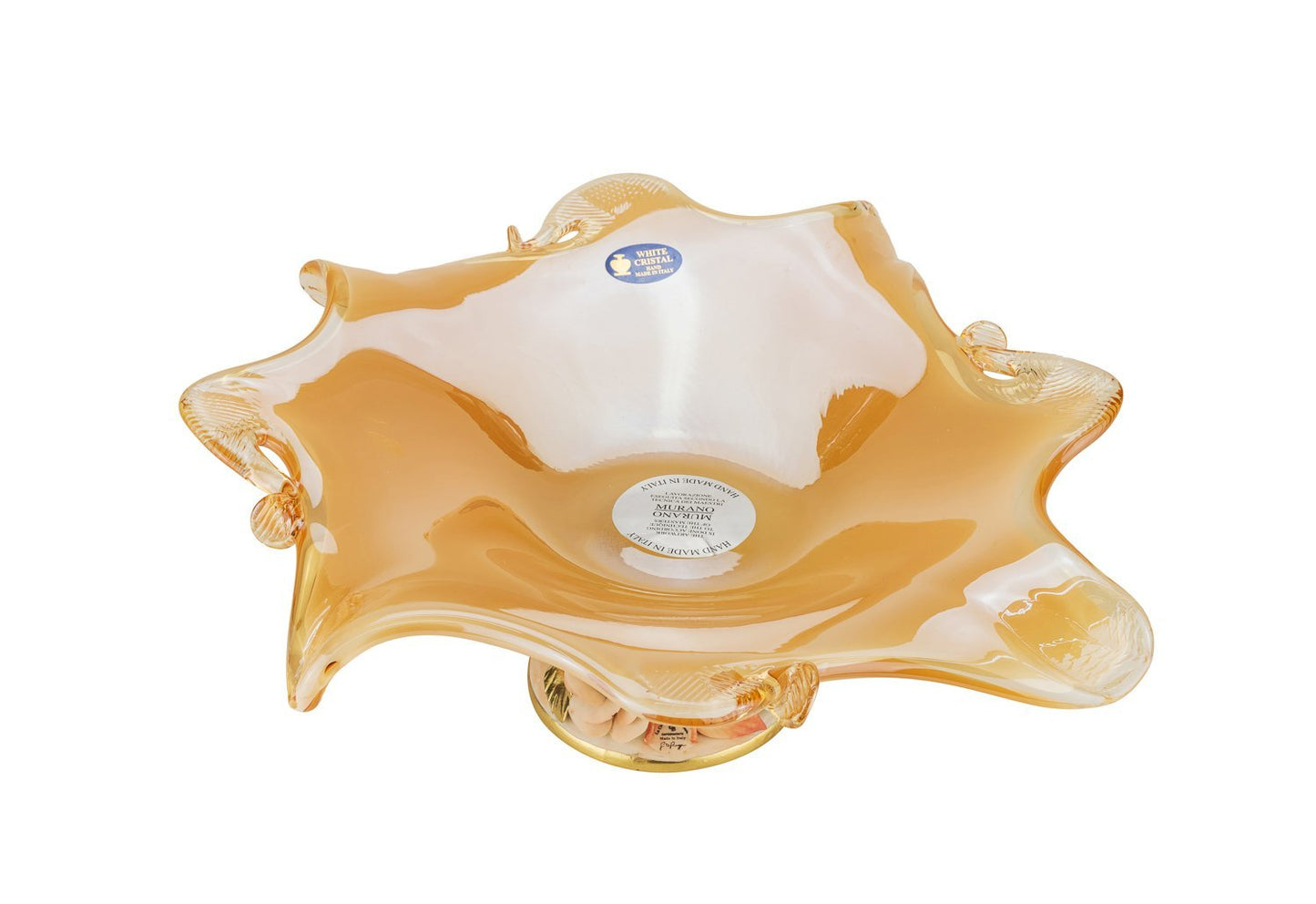 Footed Fruit Bowl 'Alpha' Medium Centerpiece Bowl 13 Inch (Orange)