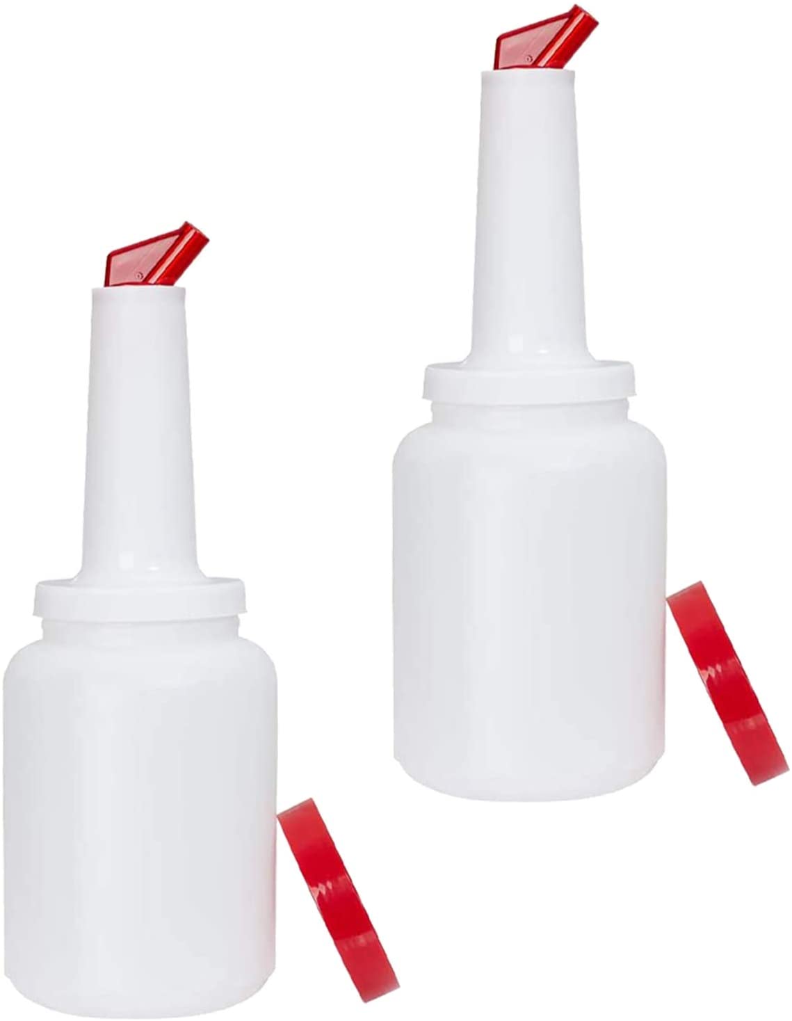 2 Quart Storer and Pourer White Bottle for Alcohol or Juice With Multiple Accent Color Choices Set of 1, 2, or 12 Pieces