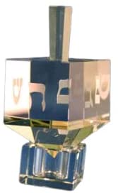 (D) Classic Crystal Dreidel with Hebrew letters Judaica Hanukah Holiday Present