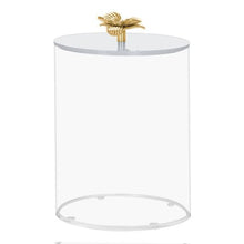 Gifts Plaza (D) Cookie Jar White Lid and Gold Flower Handle Decorative for Kitchen