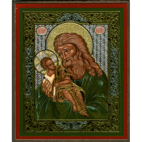 (D) Religious Gifts Mini Icon Gold Foiled Simeon Presenting The Christ Child