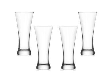 Sorgun Pilsner, Beer Glasses 12.75 Oz, Modern Crystal Clear Party Glassware Set of (4)