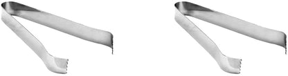 Stainless Steel Tongs for Ice, Food, Barware 12" x 4-3/4" x 1-1/4", Pom Tong, Set of 1, 2, 6, or 12