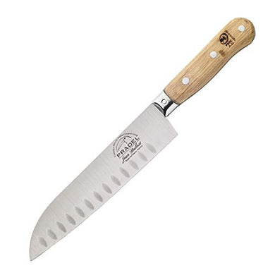 (D) Laguiole French Hand Made Jean Dubost Pradel 1920 Santoku Knife, Vintage (Beige)