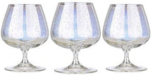 Brandy Stemmed Glasses Set 13.5 Oz 'Rainbow' Crystal Glassware Set of 3